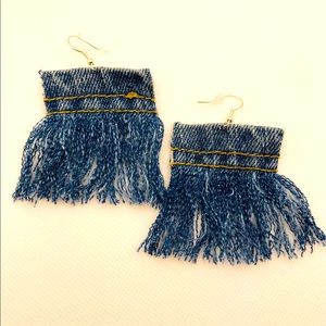 New Denim Fringe Earrings